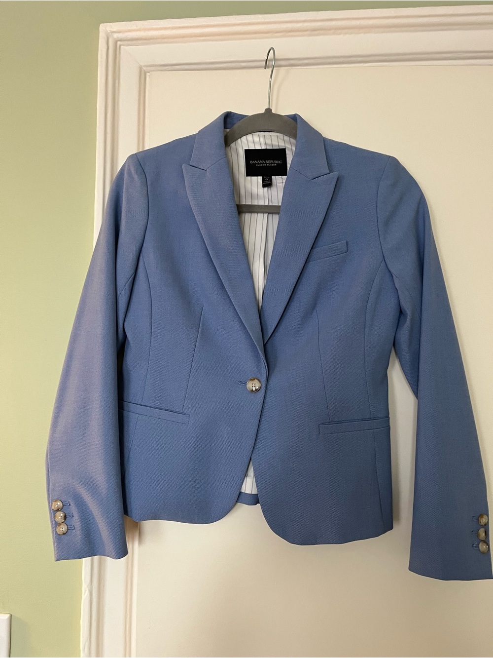 Banana Republic Women's Powder Blue Single-Button Blazer